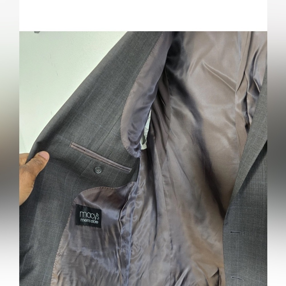Lauren Ralph Lauren Sports Coat Men 44R Gray 100% Wool 2button Pinstripe Career - Picture 6 of 12